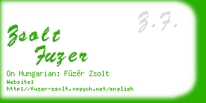 zsolt fuzer business card